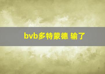 bvb多特蒙德 输了